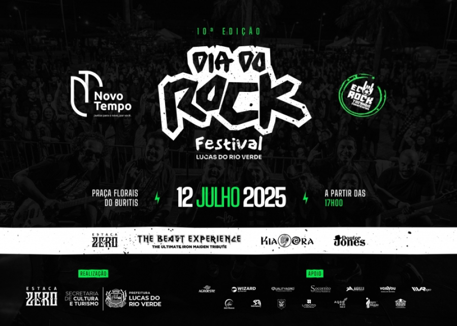  10ª edição do Dia do Rock promete agitar Lucas do Rio Verde com shows, cultura e nostalgia