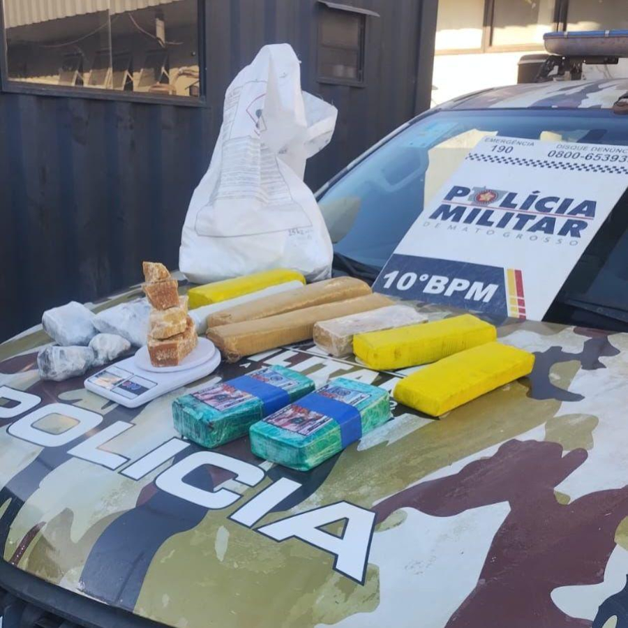 PM prende homem com 10 quilos de drogas e 15 quilos de ácido bórico em Cuiabá